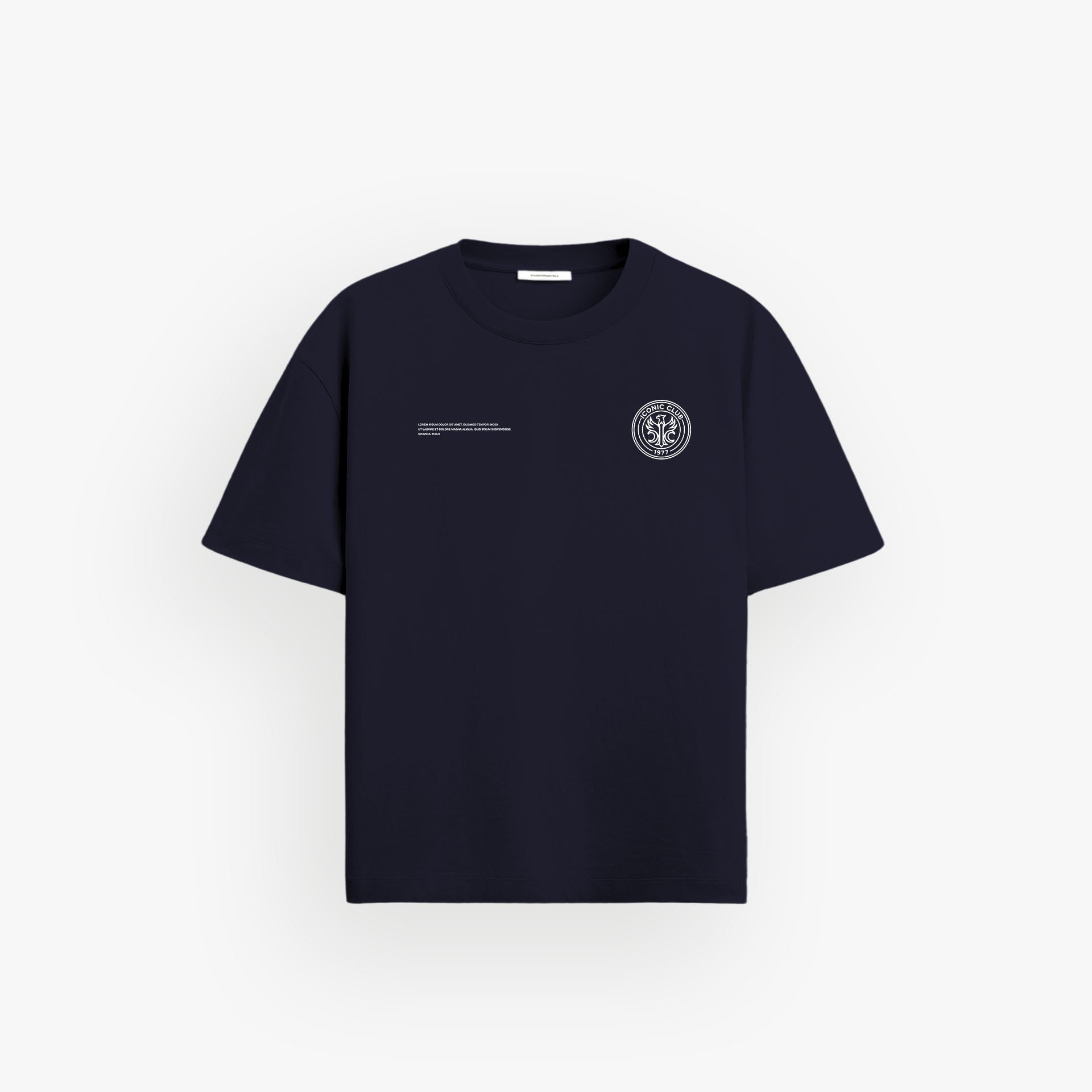 Premium Oversized Shirt French Navy · Iconic Emblem